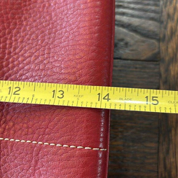 USED DOONEY & BOURKE RED PEBBLE LEATHER SATCHEL BAG - Picture 8 of 8